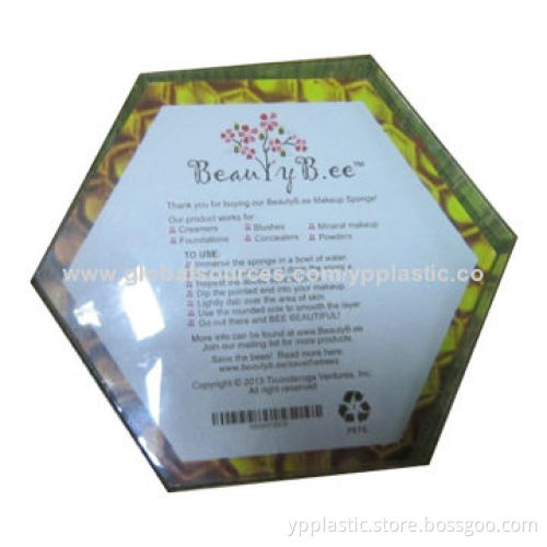 Color Printed Hexagonal Package Box for Sponge, Various Colors Available